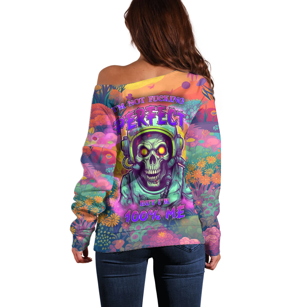 I'm Not Perfect But I'm 100% Me Off Shoulder Sweater - Wonder Print Shop