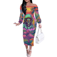 I'm Not Perfect But I'm 100% Me Off The Shoulder Long Sleeve Dress - Wonder Print Shop