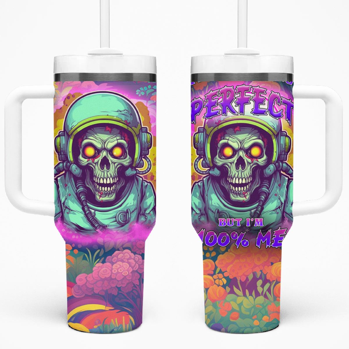 I'm Not Perfect But I'm 100% Me Tumbler With Handle - Wonder Print Shop