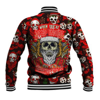 Christmas Skull Baseball Jacket When You're Dead Inside But It's Christmas - Wonder Print Shop