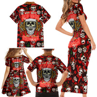 Christmas Skull Family Matching Short Sleeve Bodycon Dress and Hawaiian Shirt When You're Dead Inside But It's Christmas - Wonder Print Shop