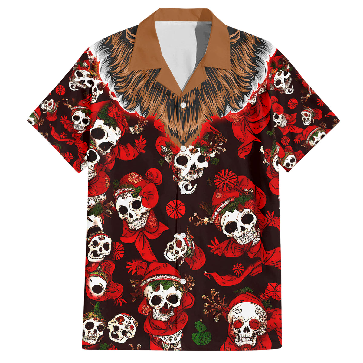 Christmas Skull Family Matching Short Sleeve Bodycon Dress and Hawaiian Shirt When You're Dead Inside But It's Christmas - Wonder Print Shop