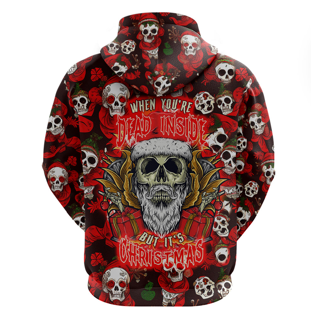 Christmas Skull Hoodie When You're Dead Inside But It's Christmas - Wonder Print Shop