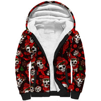 Christmas Skull Sherpa Hoodie When You're Dead Inside But It's Christmas - Wonder Print Shop