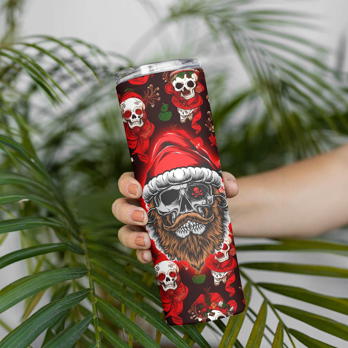 Christmas Skull Skinny Tumbler When You're Dead Inside But It's Christmas - Wonder Print Shop