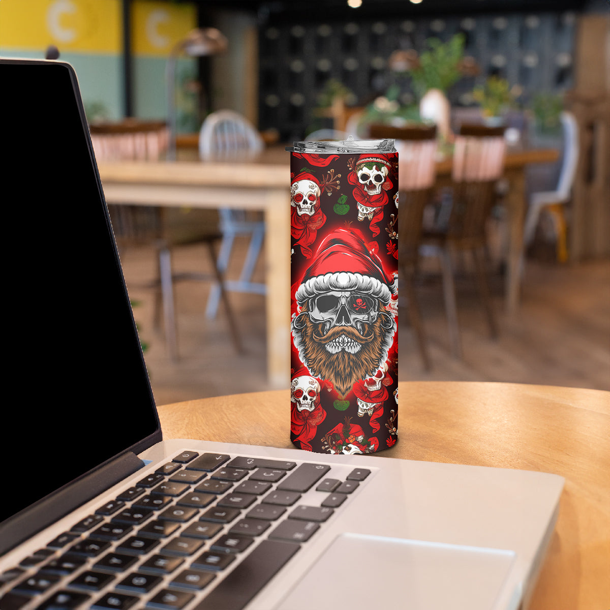 Christmas Skull Skinny Tumbler When You're Dead Inside But It's Christmas - Wonder Print Shop