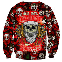 Christmas Skull Sweatshirt When You're Dead Inside But It's Christmas - Wonder Print Shop