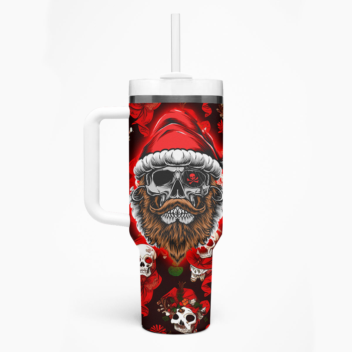 Christmas Skull Tumbler With Handle When You're Dead Inside But It's Christmas - Wonder Print Shop