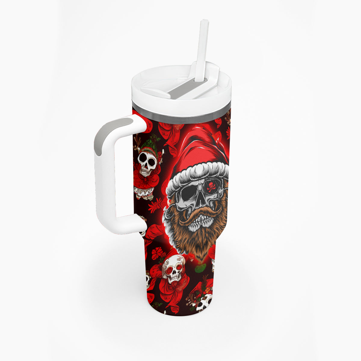 Christmas Skull Tumbler With Handle When You're Dead Inside But It's Christmas - Wonder Print Shop