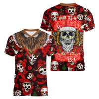 Christmas Skull Women V Neck T Shirt When You're Dead Inside But It's Christmas - Wonder Print Shop