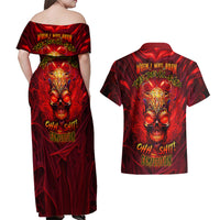 When Is Was Born The Devil Couples Matching Off Shoulder Maxi Dress and Hawaiian Shirt - Wonder Print Shop