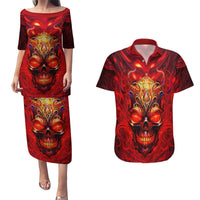 When Is Was Born The Devil Couples Matching Puletasi Dress and Hawaiian Shirt - Wonder Print Shop