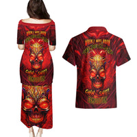 When Is Was Born The Devil Couples Matching Puletasi Dress and Hawaiian Shirt - Wonder Print Shop