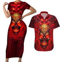 When Is Was Born The Devil Couples Matching Short Sleeve Bodycon Dress and Hawaiian Shirt - Wonder Print Shop