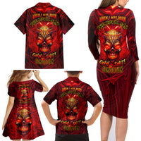 When Is Was Born The Devil Family Matching Long Sleeve Bodycon Dress and Hawaiian Shirt - Wonder Print Shop
