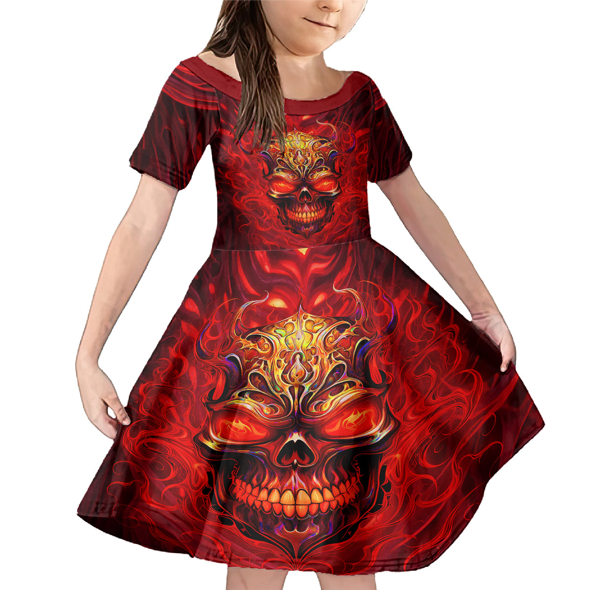 When Is Was Born The Devil Family Matching Mermaid Dress and Hawaiian Shirt - Wonder Print Shop