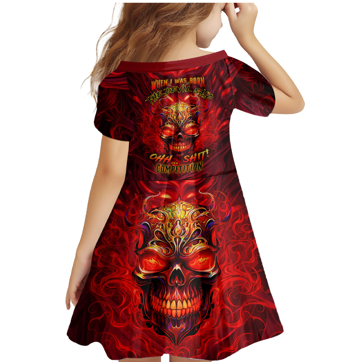 When Is Was Born The Devil Family Matching Mermaid Dress and Hawaiian Shirt - Wonder Print Shop