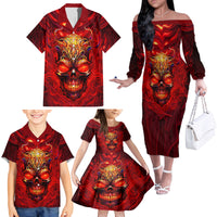 When Is Was Born The Devil Family Matching Off Shoulder Long Sleeve Dress and Hawaiian Shirt - Wonder Print Shop