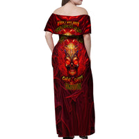 When Is Was Born The Devil Family Matching Off Shoulder Maxi Dress and Hawaiian Shirt - Wonder Print Shop