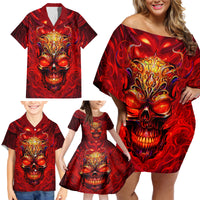 When Is Was Born The Devil Family Matching Off Shoulder Short Dress and Hawaiian Shirt - Wonder Print Shop