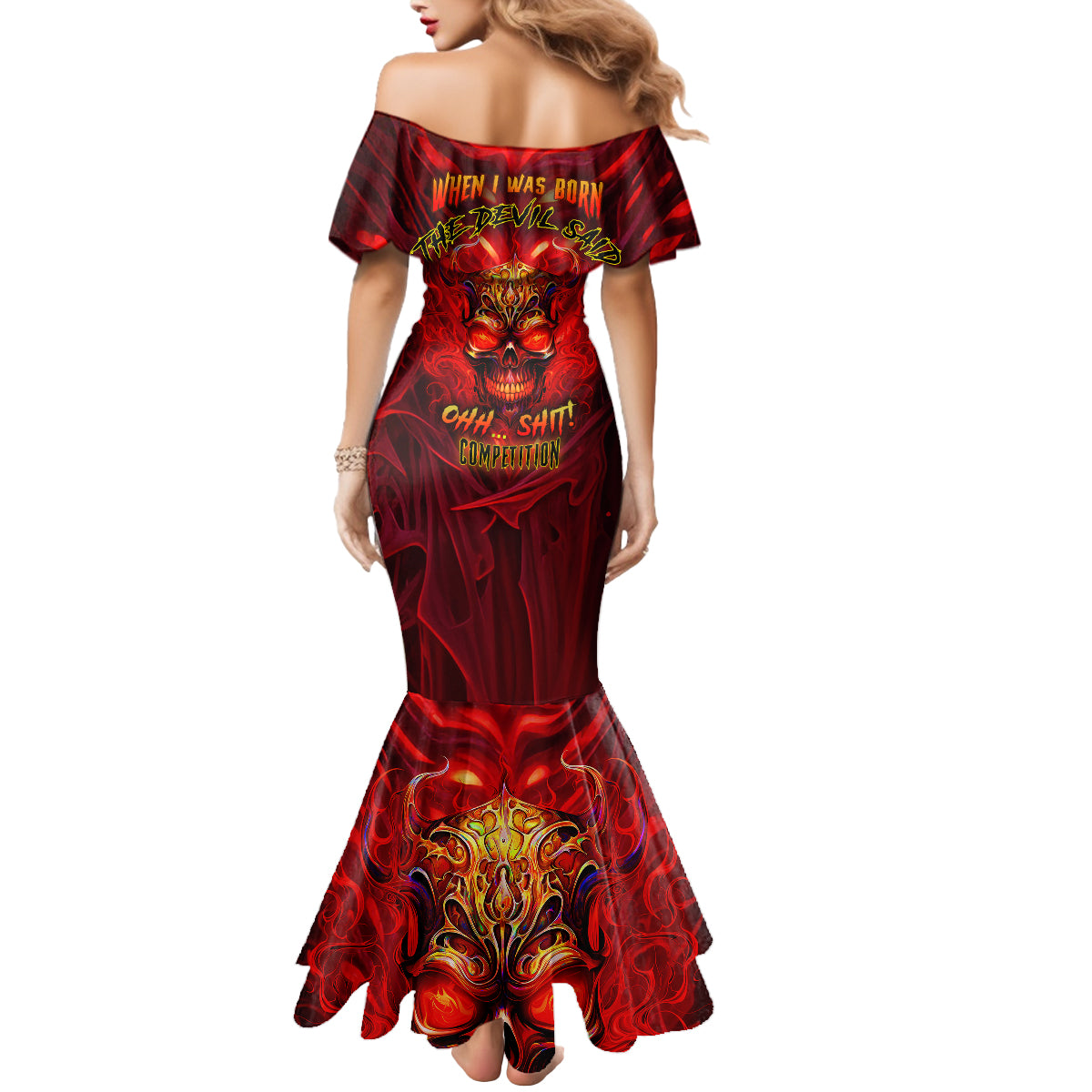 When Is Was Born The Devil Mermaid Dress - Wonder Print Shop