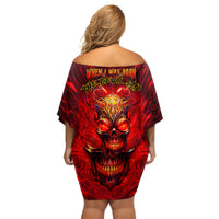 When Is Was Born The Devil Off Shoulder Short Dress - Wonder Print Shop