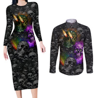 You Inspire My Inner Serial Killer Couples Matching Long Sleeve Bodycon Dress and Long Sleeve Button Shirts - Wonder Print Shop