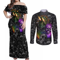 You Inspire My Inner Serial Killer Couples Matching Off Shoulder Maxi Dress and Long Sleeve Button Shirts - Wonder Print Shop