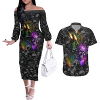 You Inspire My Inner Serial Killer Couples Matching Off The Shoulder Long Sleeve Dress and Hawaiian Shirt - Wonder Print Shop