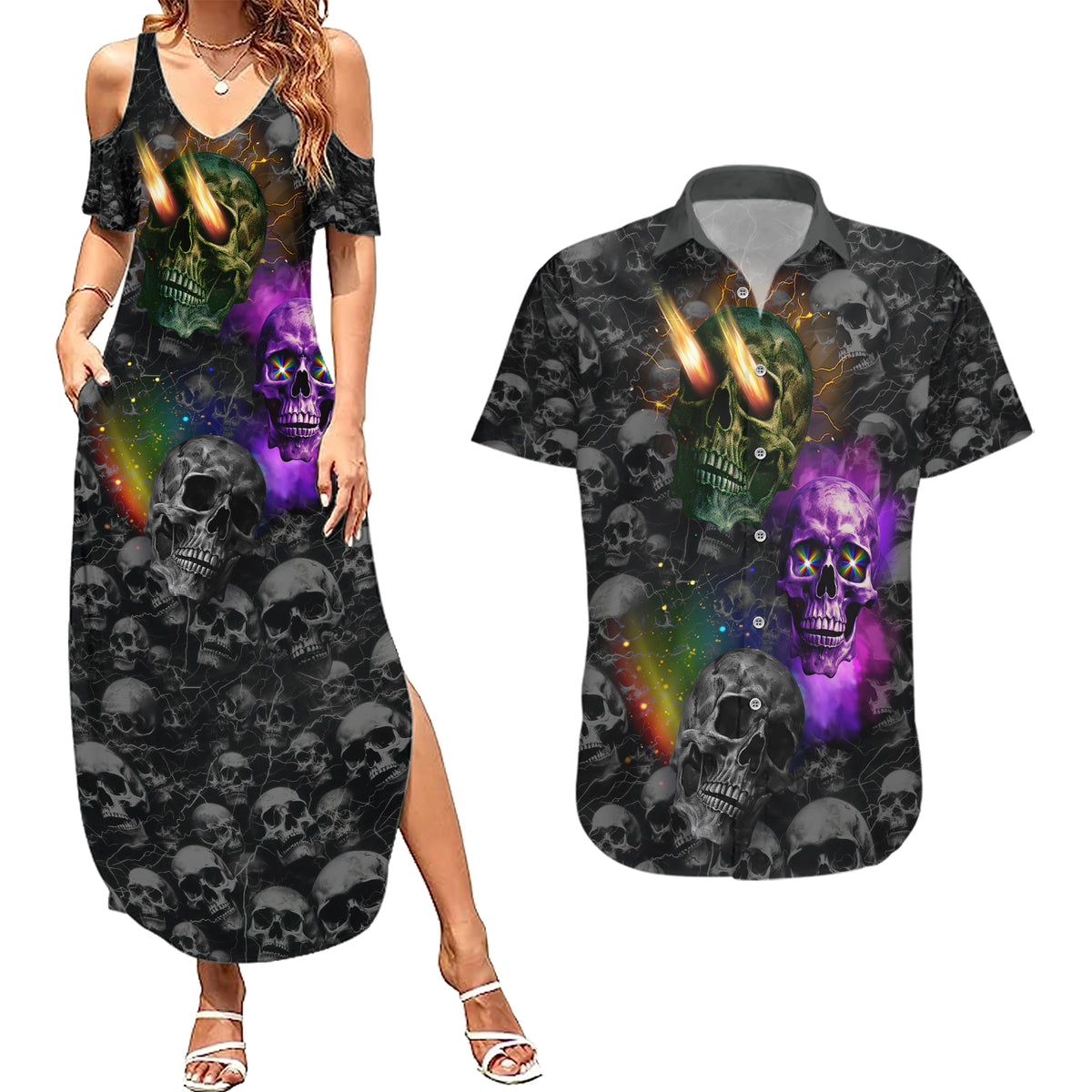 You Inspire My Inner Serial Killer Couples Matching Summer Maxi Dress and Hawaiian Shirt - Wonder Print Shop