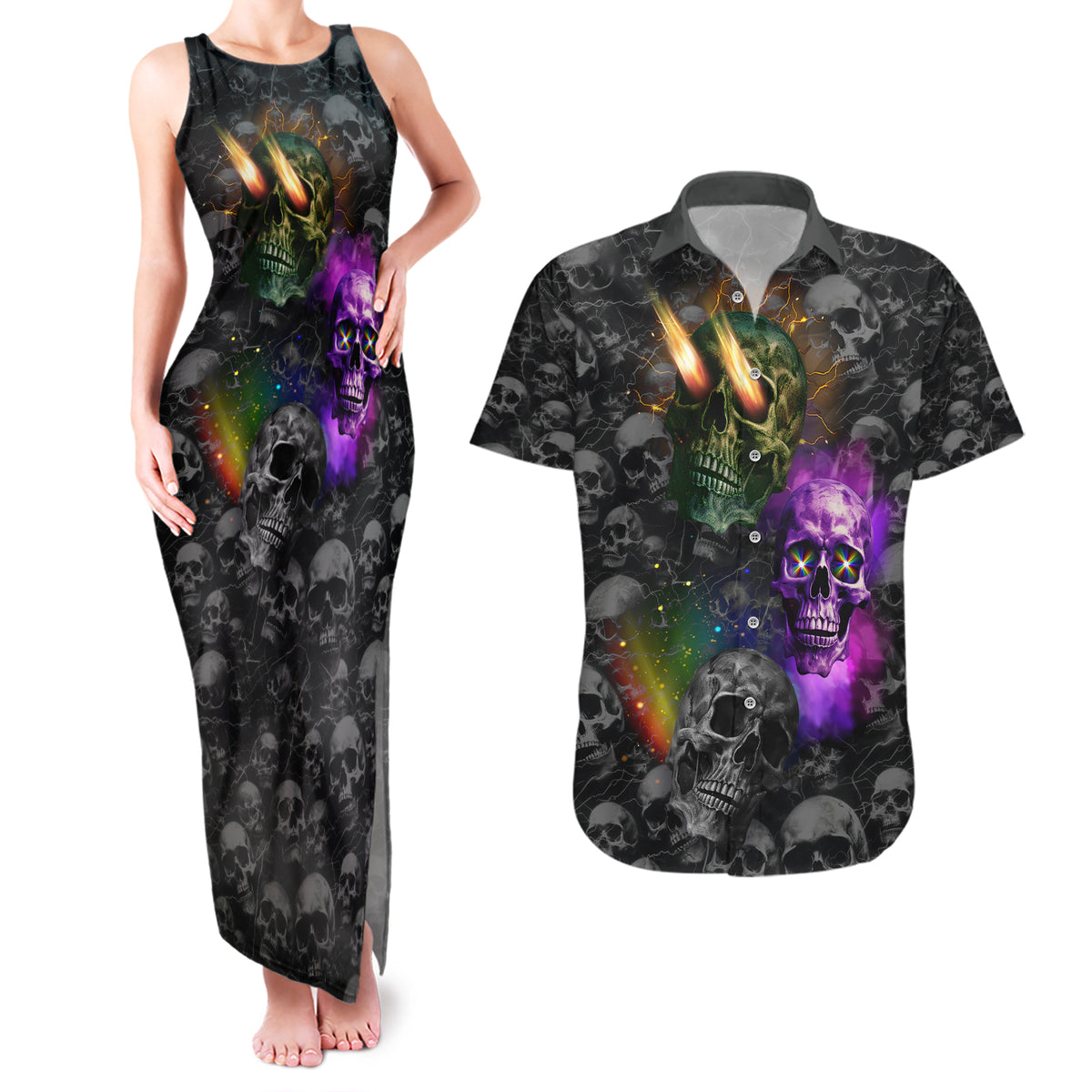 You Inspire My Inner Serial Killer Couples Matching Tank Maxi Dress and Hawaiian Shirt - Wonder Print Shop