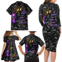 You Inspire My Inner Serial Killer Family Matching Long Sleeve Bodycon Dress and Hawaiian Shirt - Wonder Print Shop