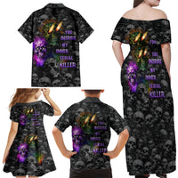 You Inspire My Inner Serial Killer Family Matching Off Shoulder Maxi Dress and Hawaiian Shirt - Wonder Print Shop