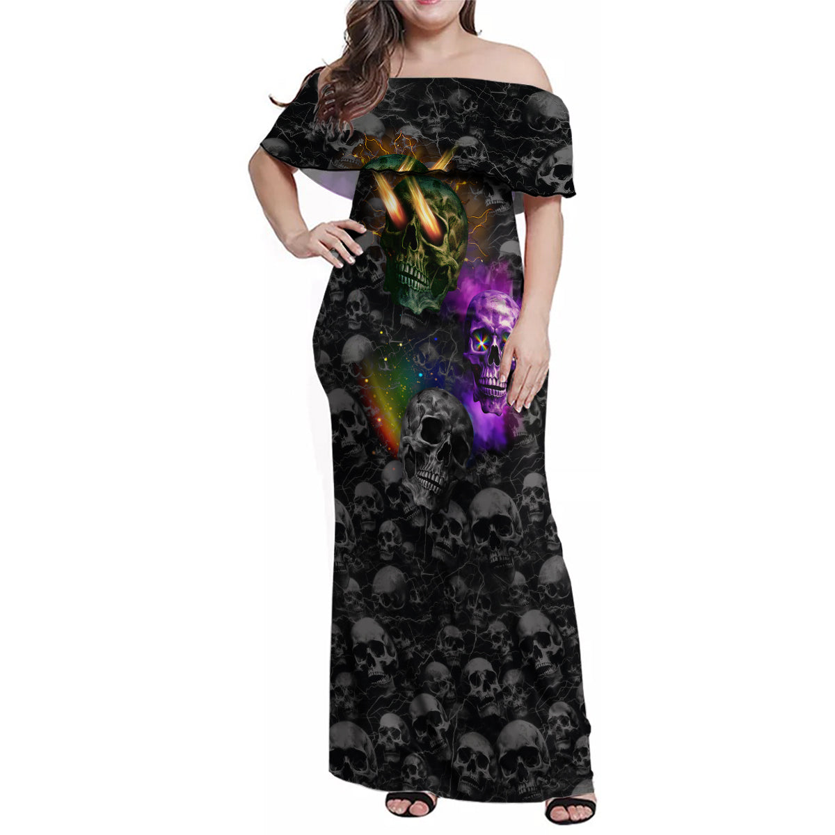 You Inspire My Inner Serial Killer Family Matching Off Shoulder Maxi Dress and Hawaiian Shirt - Wonder Print Shop