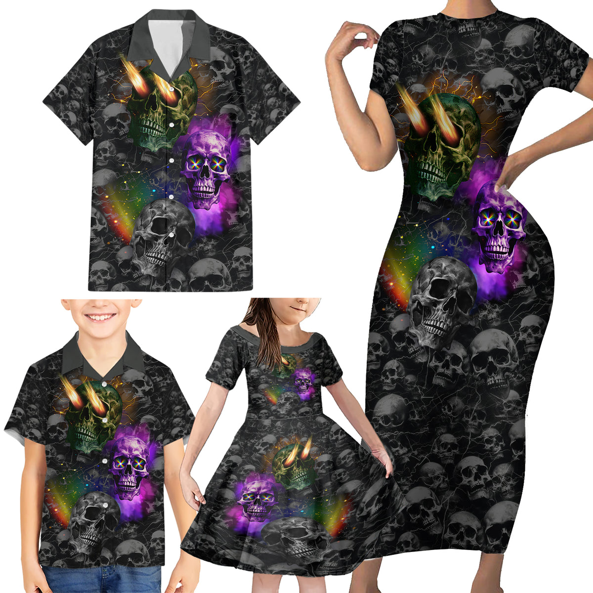 You Inspire My Inner Serial Killer Family Matching Short Sleeve Bodycon Dress and Hawaiian Shirt - Wonder Print Shop
