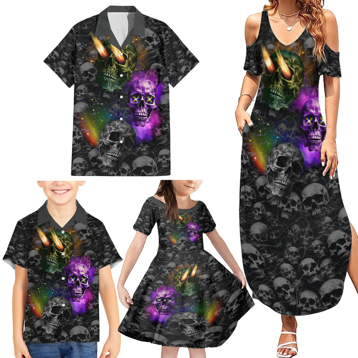 You Inspire My Inner Serial Killer Family Matching Summer Maxi Dress and Hawaiian Shirt - Wonder Print Shop