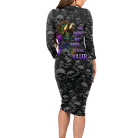 You Inspire My Inner Serial Killer Long Sleeve Bodycon Dress - Wonder Print Shop