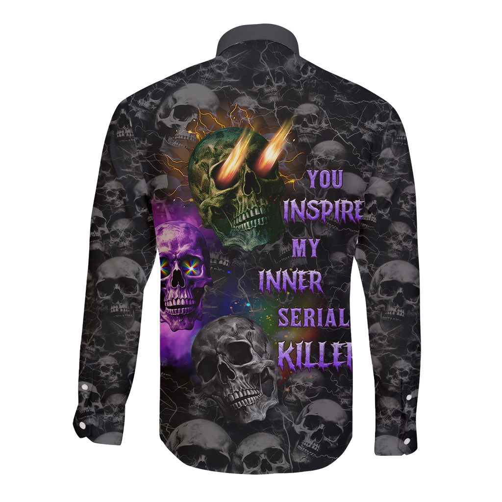 You Inspire My Inner Serial Killer Long Sleeve Button Shirt - Wonder Print Shop