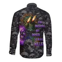 You Inspire My Inner Serial Killer Long Sleeve Button Shirt - Wonder Print Shop