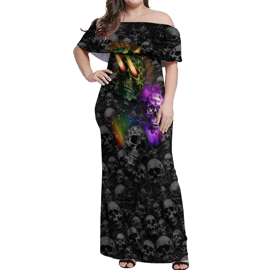 You Inspire My Inner Serial Killer Off Shoulder Maxi Dress - Wonder Print Shop