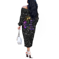 You Inspire My Inner Serial Killer Off The Shoulder Long Sleeve Dress - Wonder Print Shop