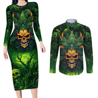 I Can't Go To Hell The Devil Still Has A Restraining Order Against Me Couples Matching Long Sleeve Bodycon Dress and Long Sleeve Button Shirts - Wonder Print Shop