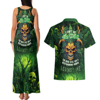 I Can't Go To Hell The Devil Still Has A Restraining Order Against Me Couples Matching Tank Maxi Dress and Hawaiian Shirt - Wonder Print Shop