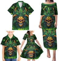 I Can't Go To Hell The Devil Still Has A Restraining Order Against Me Family Matching Puletasi Dress and Hawaiian Shirt - Wonder Print Shop