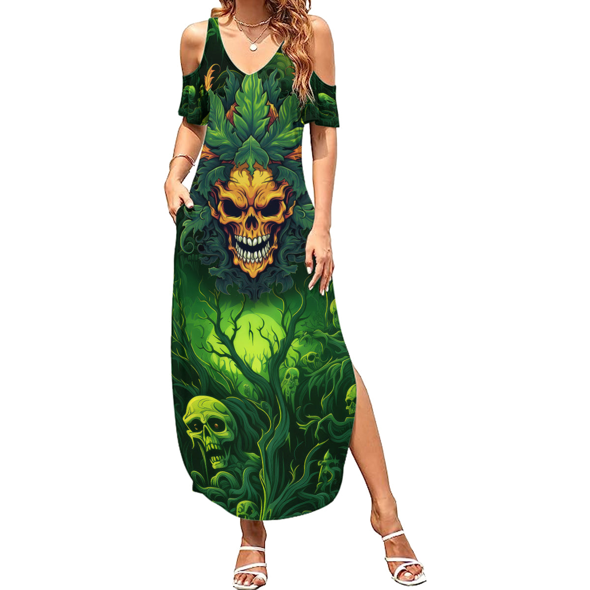I Can't Go To Hell The Devil Still Has A Restraining Order Against Me Family Matching Summer Maxi Dress and Hawaiian Shirt - Wonder Print Shop