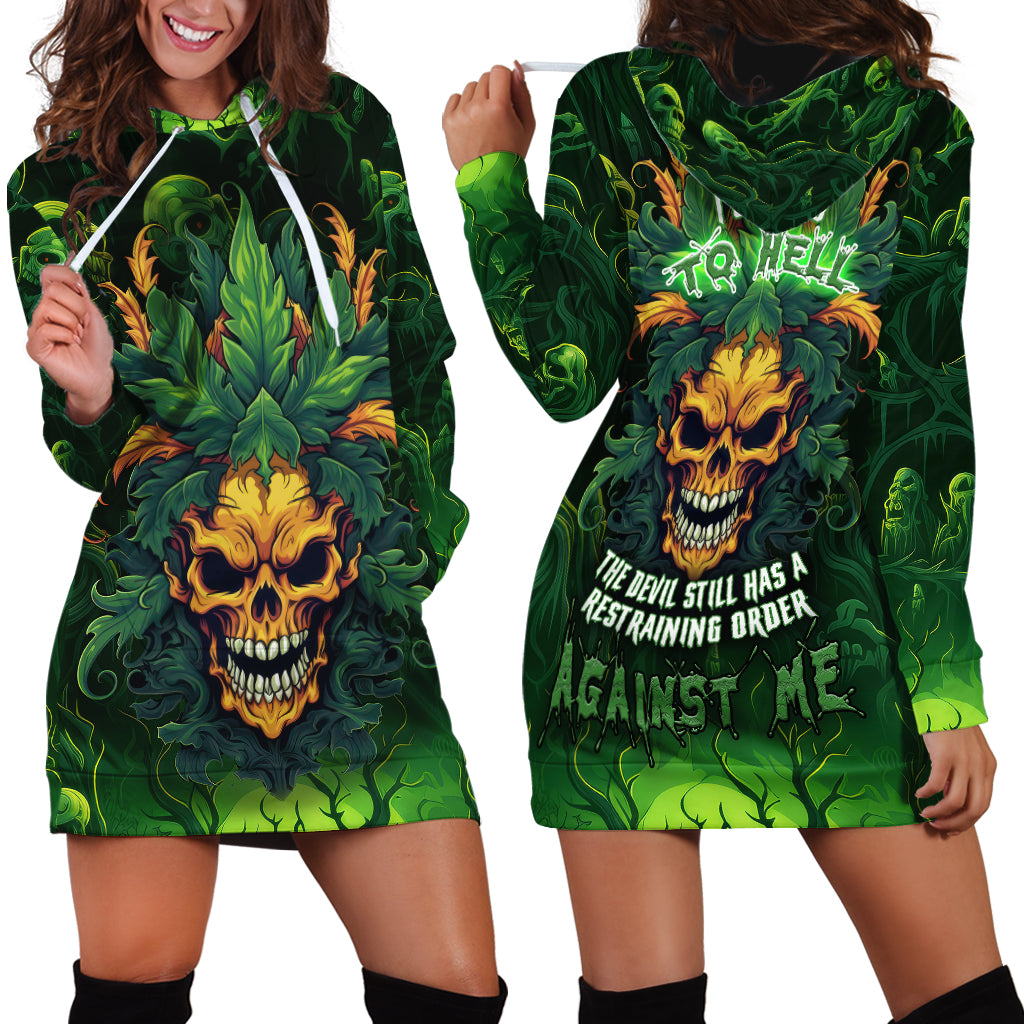 I Can't Go To Hell The Devil Still Has A Restraining Order Against Me Hoodie Dress - Wonder Print Shop