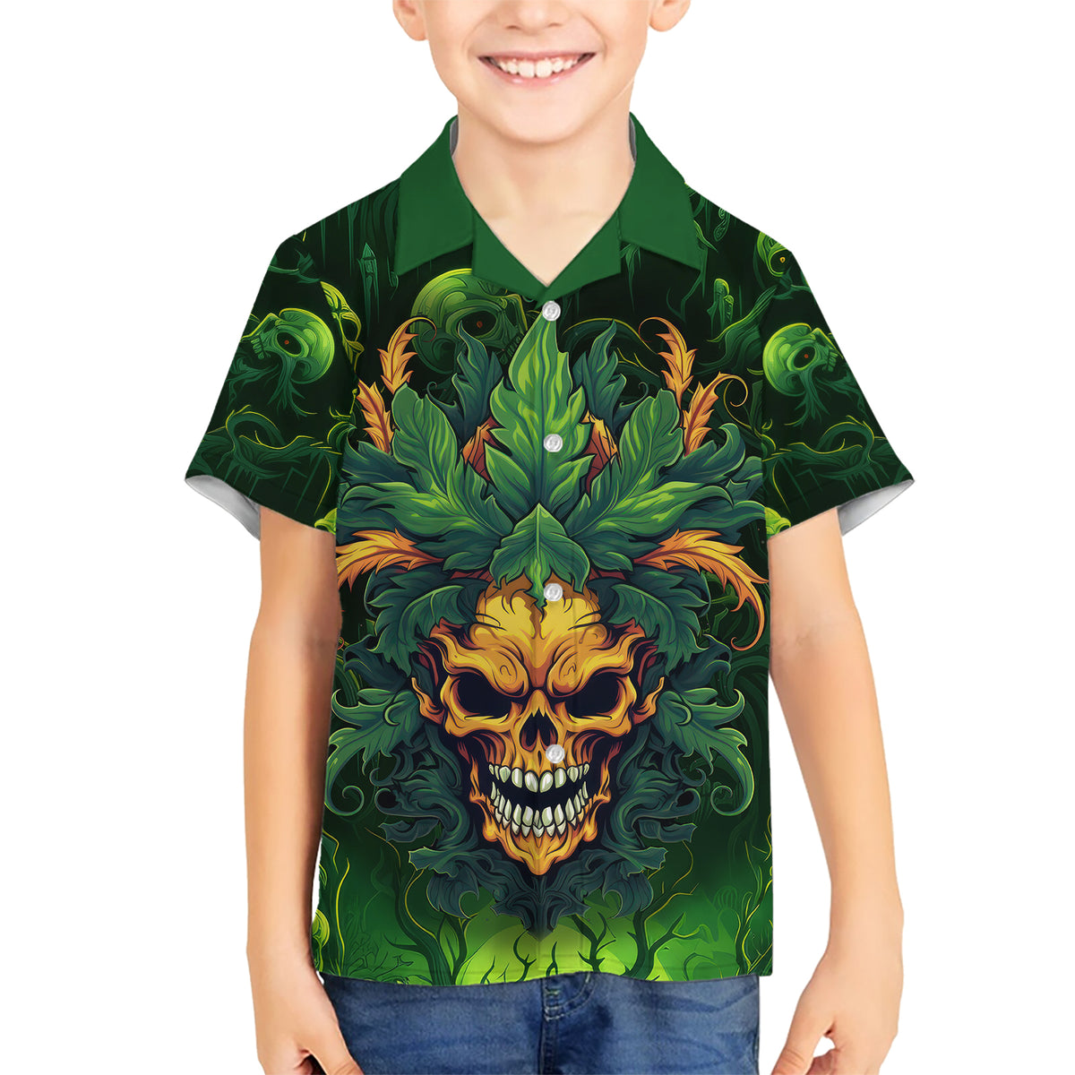 I Can't Go To Hell The Devil Still Has A Restraining Order Against Me Kid Hawaiian Shirt - Wonder Print Shop