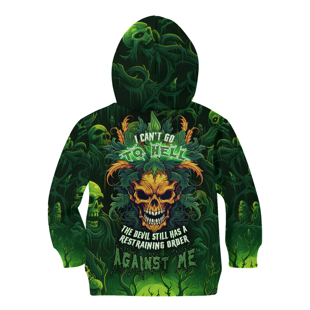I Can't Go To Hell The Devil Still Has A Restraining Order Against Me Kid Hoodie - Wonder Print Shop