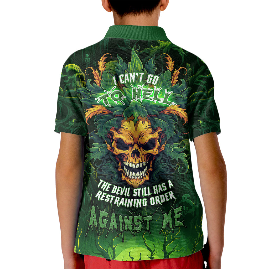 I Can't Go To Hell The Devil Still Has A Restraining Order Against Me Kid Polo Shirt - Wonder Print Shop