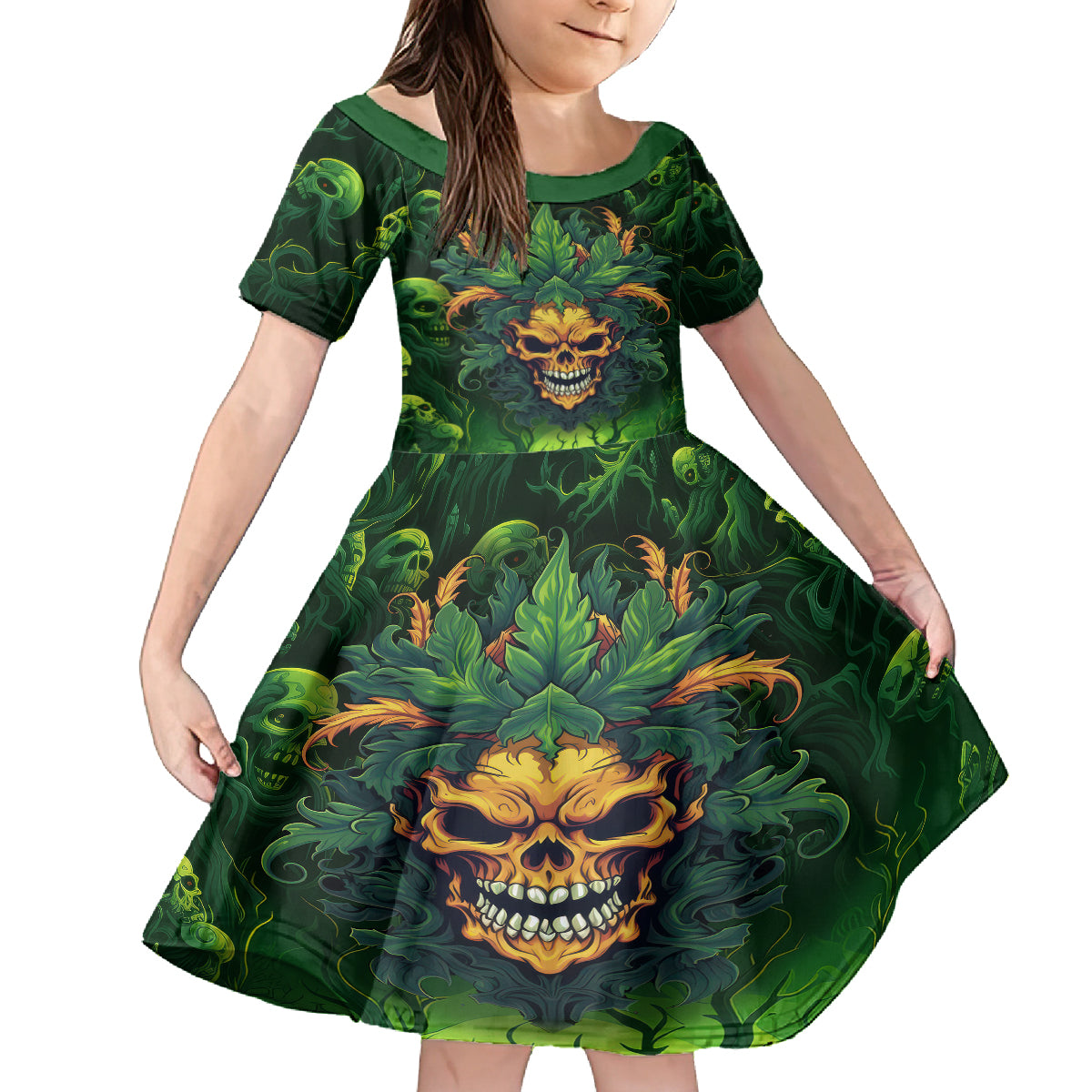 I Can't Go To Hell The Devil Still Has A Restraining Order Against Me Kid Short Sleeve Dress - Wonder Print Shop